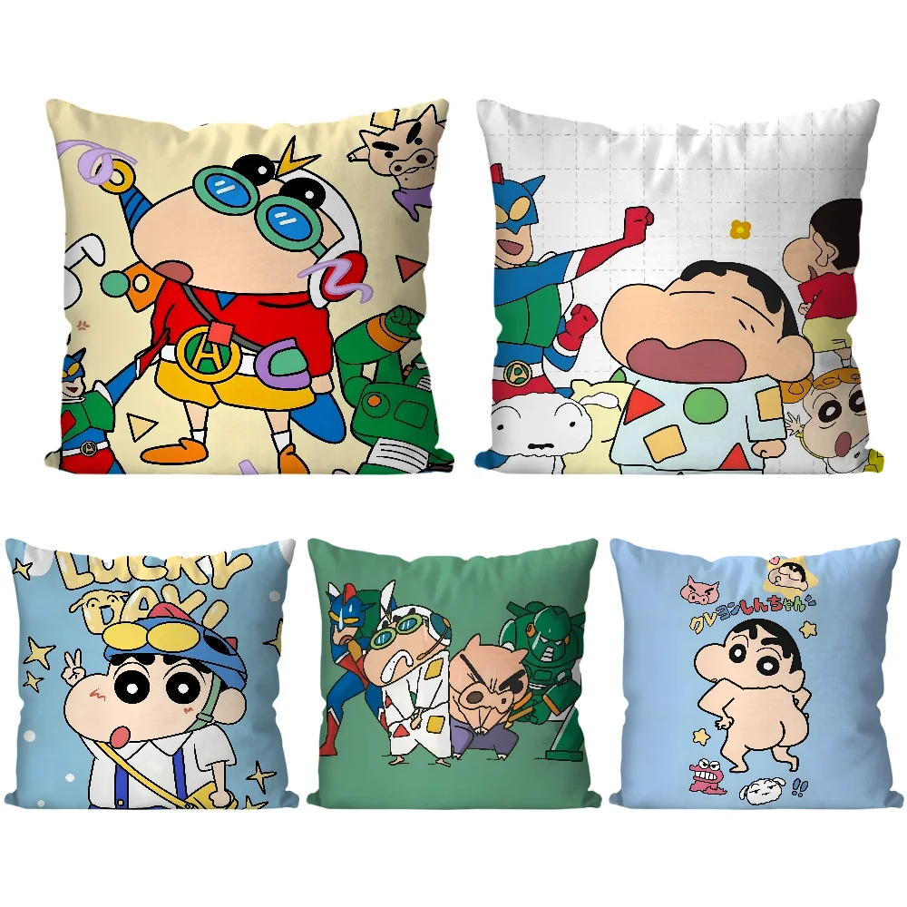 Bilibili C-Crayon S-Shin-chan Pillow Case Hot Game Pillow Covers Cartoon Sofa Decorative Home Double-sided Printing Short Plush