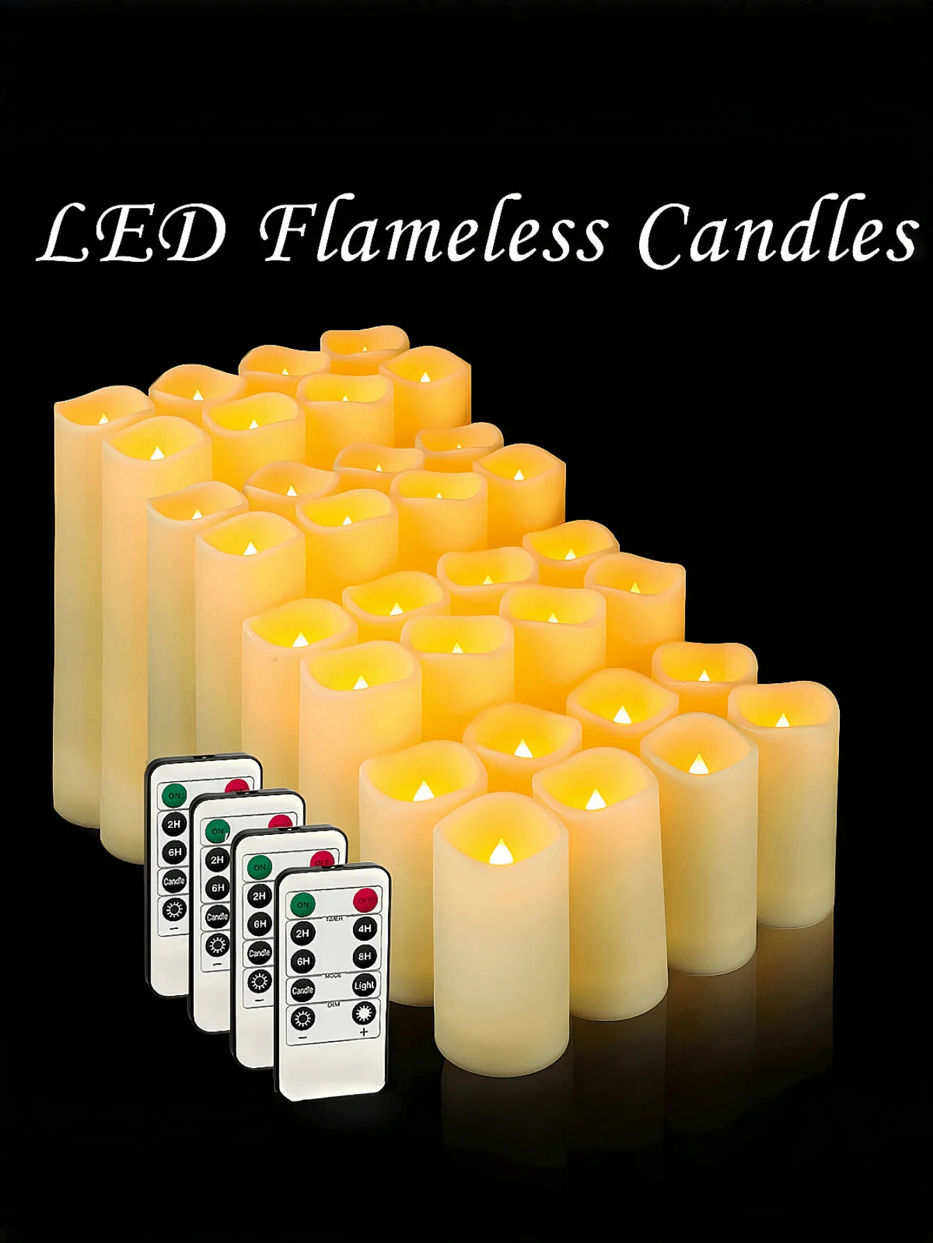 4/24 Pack Waterproof LED Candle Lights With Remote Control And Timer, Battery Operated Pillar Candles, Suitable For Home Decor, Holiday Parties, Mother's Day, Christmas, Valentine's Day, Table Centerpieces And Wedding Decorations