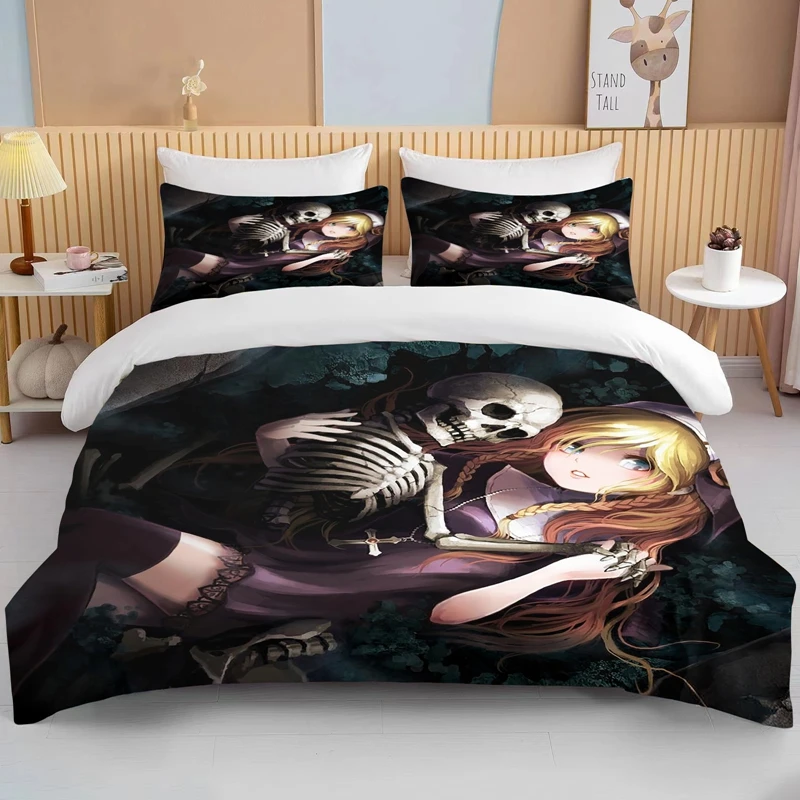10 Sizes Sexy Beauty Skeleton Girl Christmas Gift King Size Double Bed Bedding Set Microfiber Or Polyester Duvet Cover Set