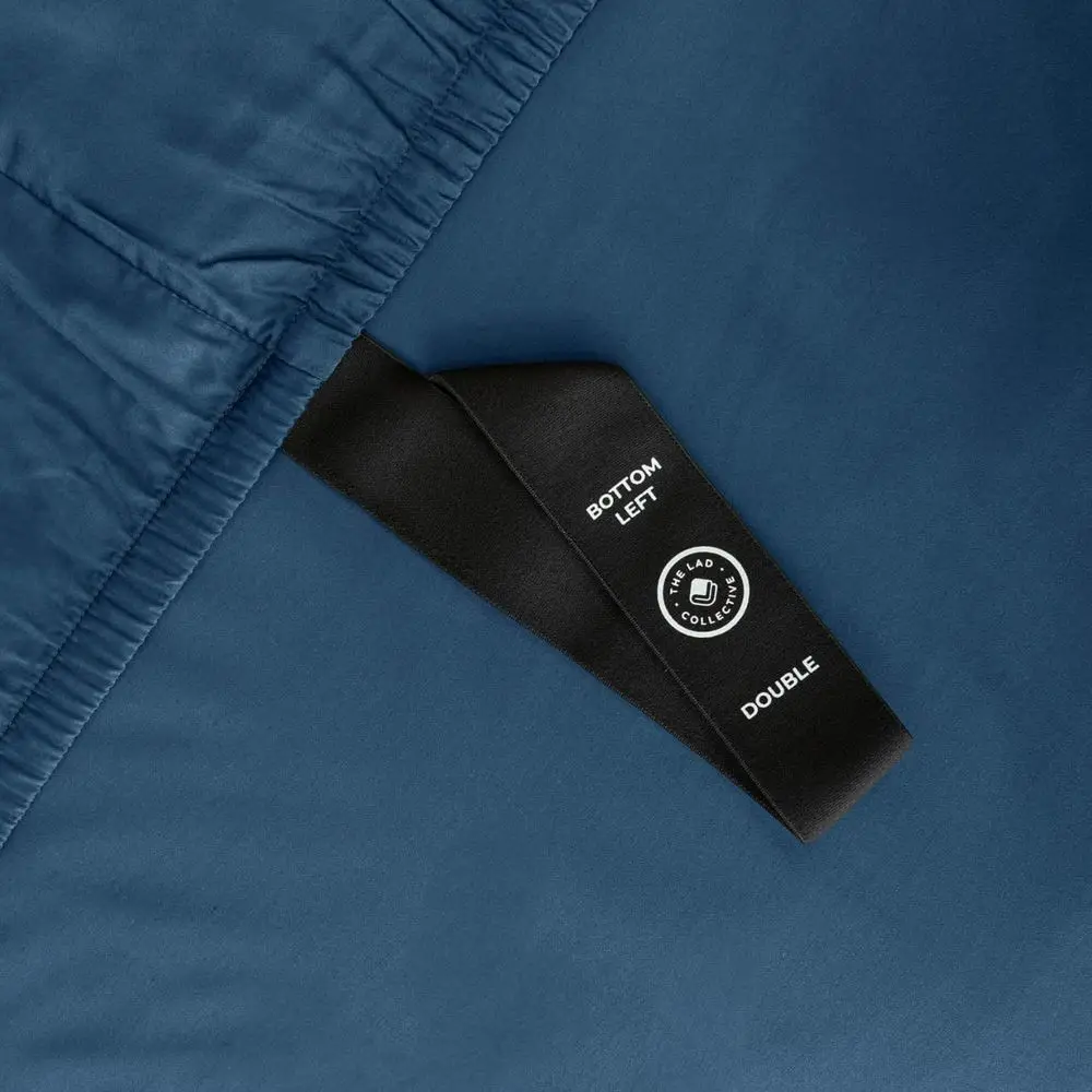 

Navy Blue Bamboo-Cotton Deep Pocket Bed Sheet with Easy Grip Loop Straps and Temperature Control