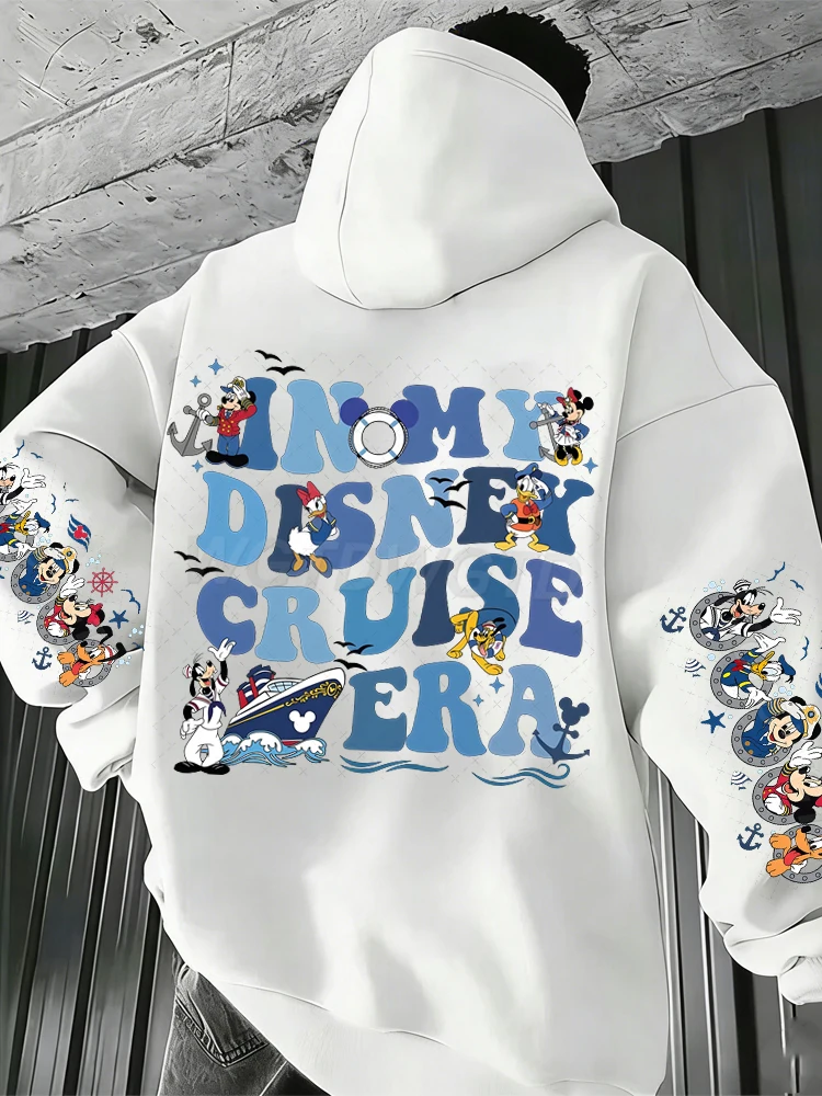

Толстовки с принтом In My Disney Cruise Era, классическая уличная одежда с изображением Микки Мауса и Минни, уличная одежда для женщин и мужчин, забавная толстовка с длинными рукавами