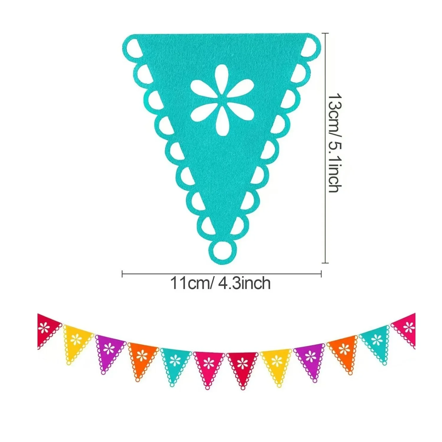 1/4 Stück Mexikanische Fiesta-Party-Dekorationsbanner - Cinco De Mayo, Tag der Toten Papel Picado, für festliche Wanddekoration. – Detail 2