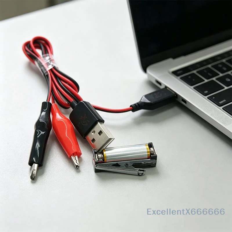 Rust Proof Alligator Test Clamp to USB Connector Test Leads with Male/Female Socket for Small Appliance Repair Circuit Testing