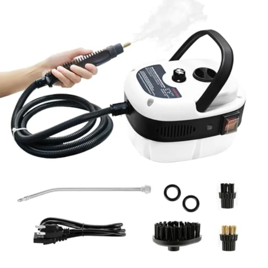 

Handheld Steam Cleaner 2500W Pressurized Steam Cleaner with 3 Brush Heads Portable for Home Car Furniture Kitchen Bathroom Wall