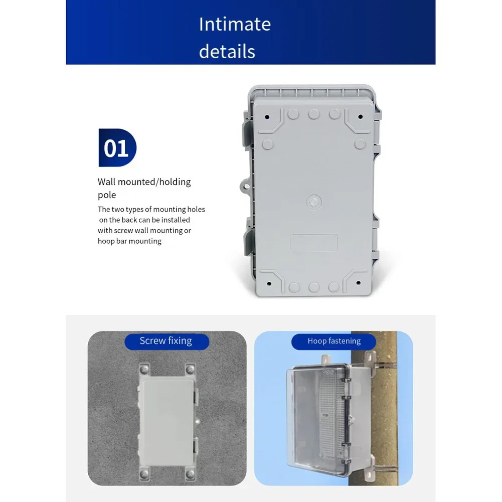 Waterproof Transparent Electrical Junction Box Clear Cover IP66 Rated 220 170 110MM Secure Closure for Outdoor Use