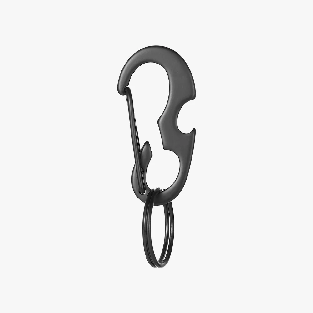 Black Backpack Auxiliary Buckle Portable Camping Equipment Key Chain Durable Hanging Buckle Stainless Steel Metal Carabiner