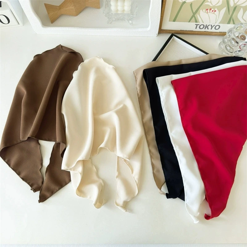 Large Solid Color Fabric Triangular Head Scarf Headpiece 2025 Hijab Headband