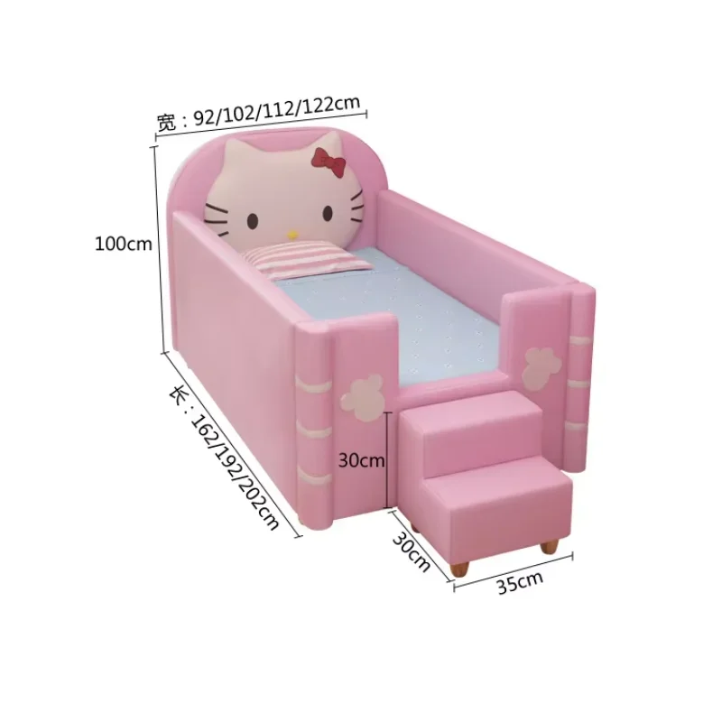 Modern girl style leather bed child room furniture bed girls single beds