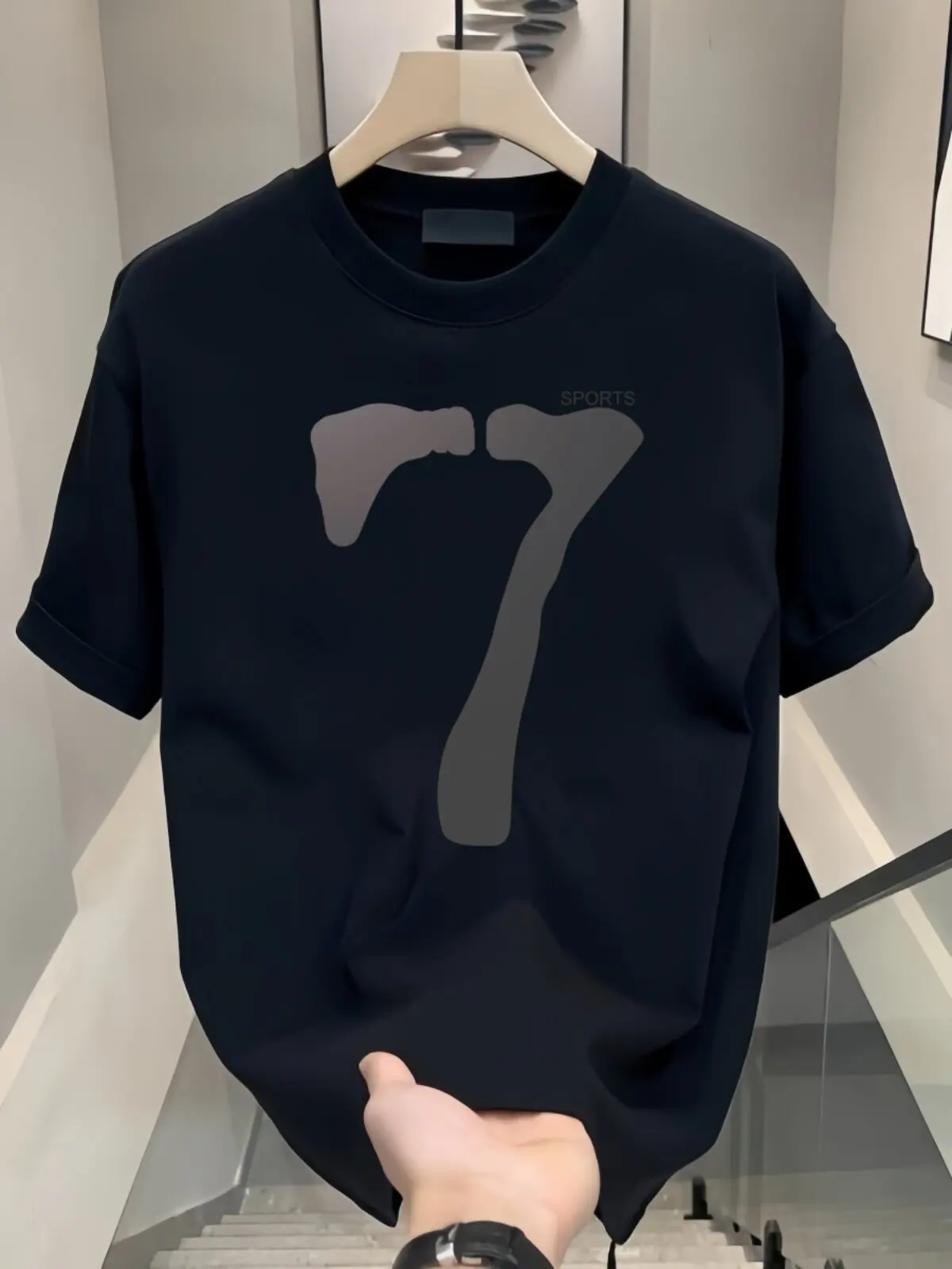 

Мужская футболка с коротким рукавом в американском стиле, хлопковая, с принтом, летняя, с круглым вырезом, брендовая, модная, в стиле руффиан.