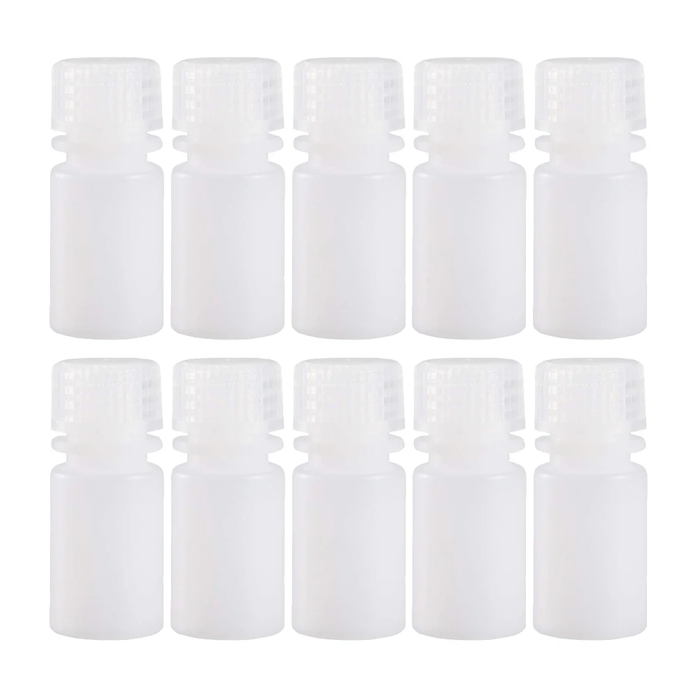 

10pcs Acid Alkali Resistant Bottle Corrosion Resistant High Temperature Lab Storage Container White Plastic Jar Reagent Sample