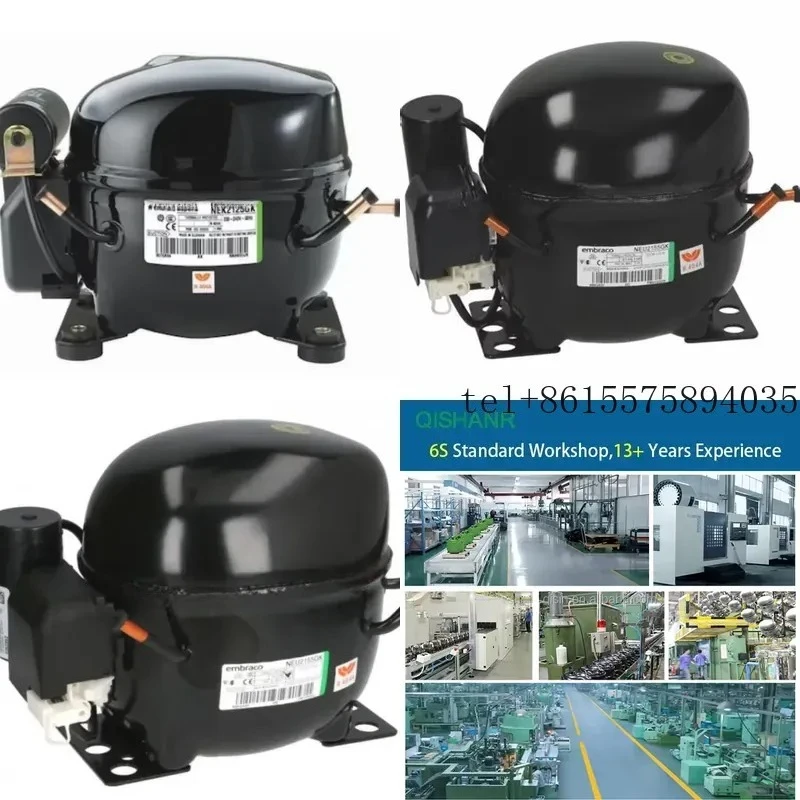 Compressor Hermético Reciprocante Embraco NT2180U 1HP para Congeladores de Ultra Baixa Temperatura R404A 220-240V/50Hz