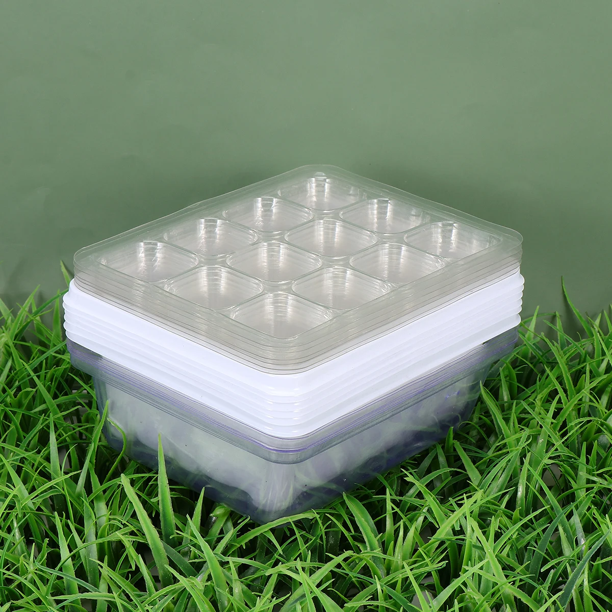 

12 шт. коробка для рассады, пластиковый многоразовый садовый горшок для растений, горшок для питомника, дренажные отверстия, гидропонный поднос для выращивания фермеров