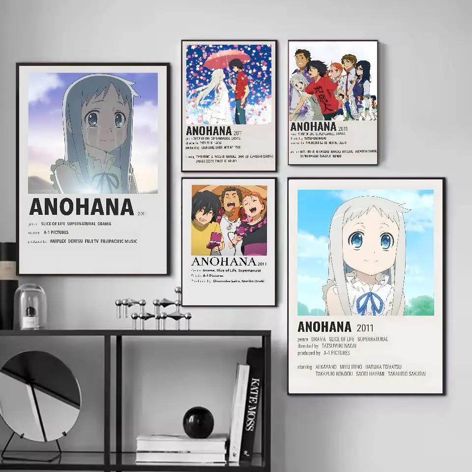 رومانسية أنيمي A-AnohanaS المشارك ذاتية اللصق الفن ورقة مقاومة للماء ملصق مقهى بار النوم غرفة جدار ديكور