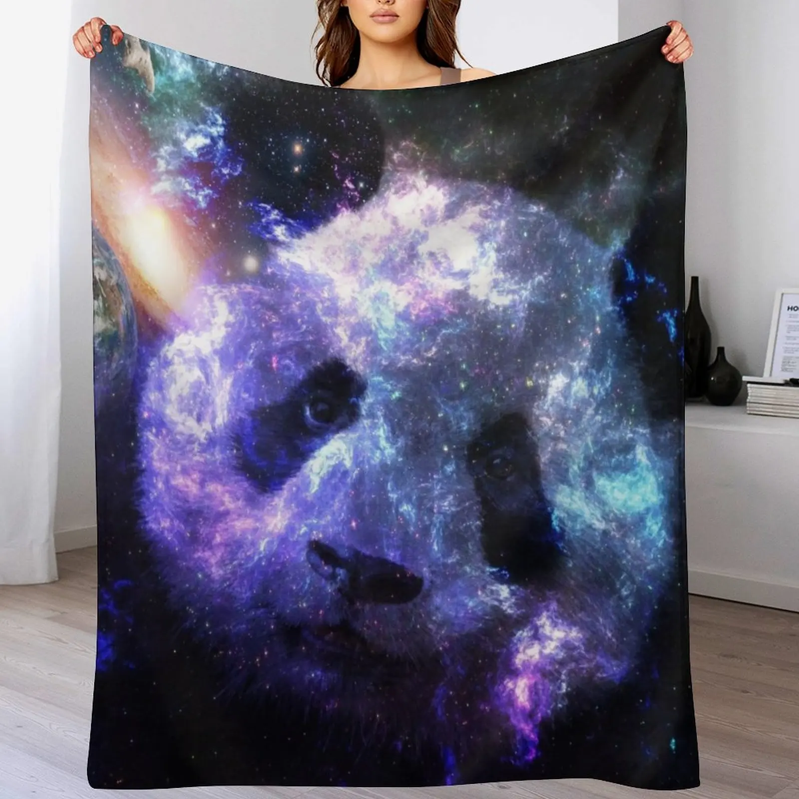 

Panda Planet Galaxy Throw Blanket Giant Sofa Travel Thin Decorative Sofas Blankets