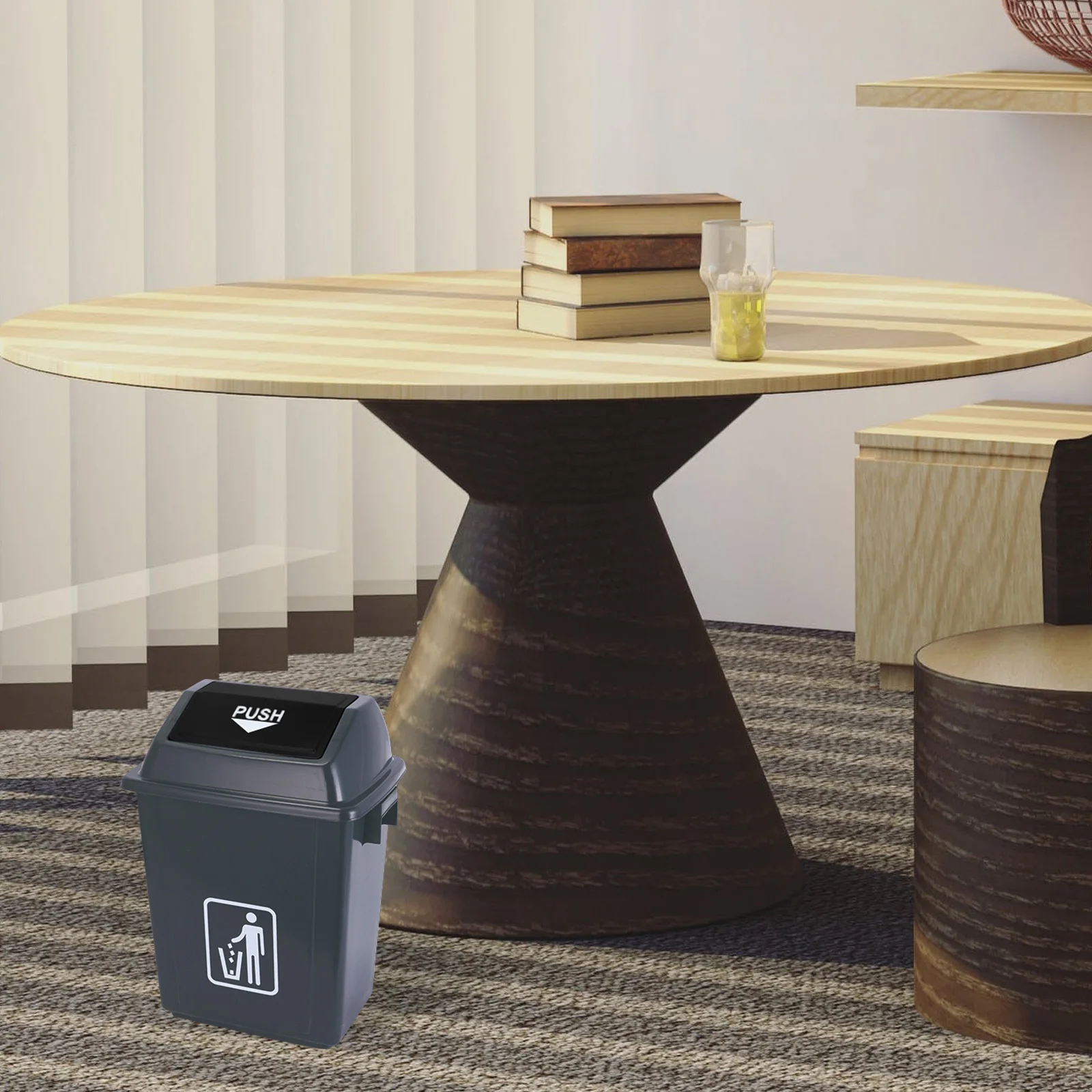 

Grey 20L Waste Bin Lid Heavy Duty Plastic Trash Can Cover Replacement for Outdoor Indoor Garbage Container Seal