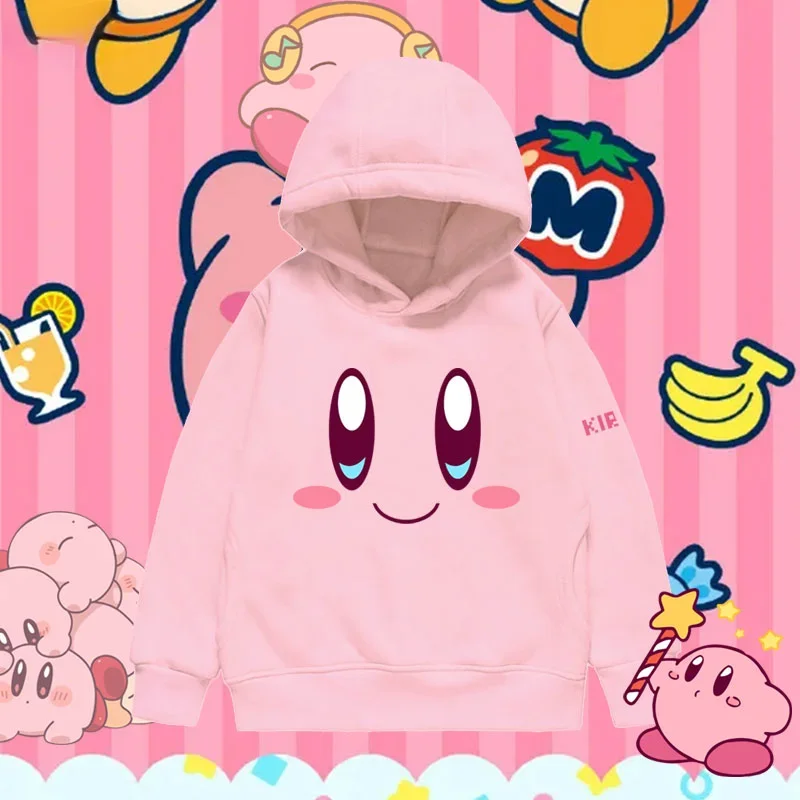 2024 Cute Kirby Hoodies Boys Clothing Kids Children's Boy's Clothing Round Neck Sweatshirt Girls Clothes 4 To 14 Years Hoodies