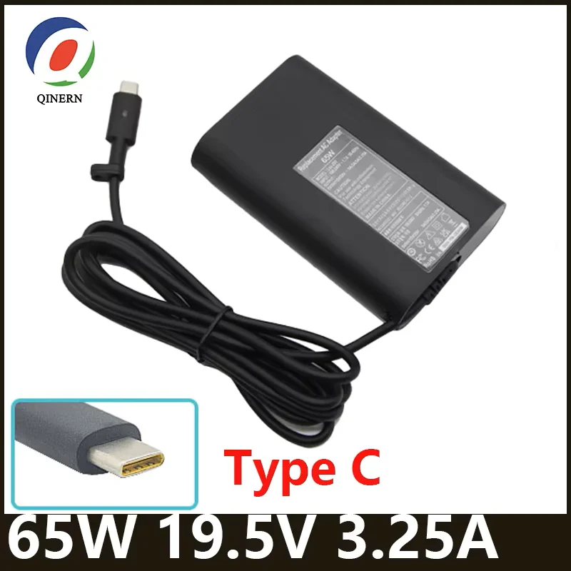 65W Type C Laptop Adapter for Dell Precision M4600 M4700 M4800 Alienware 13 R3 Charger Master G15 G16 DA180PM111