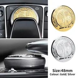 1pcs 48mm Car Central Control Multimedia Knob Cover Sticker For Mercedes Benz AMG GLC GLE CLA GLA W205 W211 W213 Car Accessories