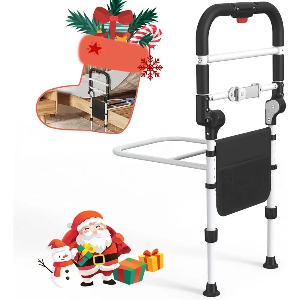 

Поручни для кровати для пожилых людей и инвалидов — регулируемые по высоте, с нескользящей ручкой и ночным датчиком