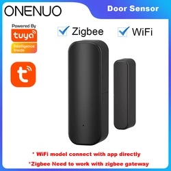 Tuya WiFi or ZigBee Door Window Sensor Smart Home Wireless Door Open Close Detector APP Remote Alarm Work with Alexa Google Home