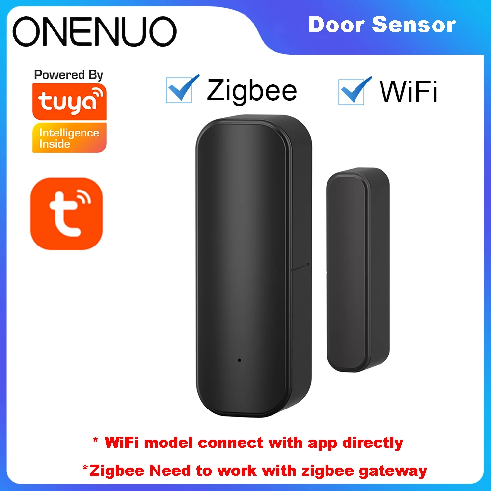 Tuya WiFi or ZigBee Door Window Sensor Smart Home Wireless Door Open Close Detector APP Remote Alarm Work with Alexa Google Home