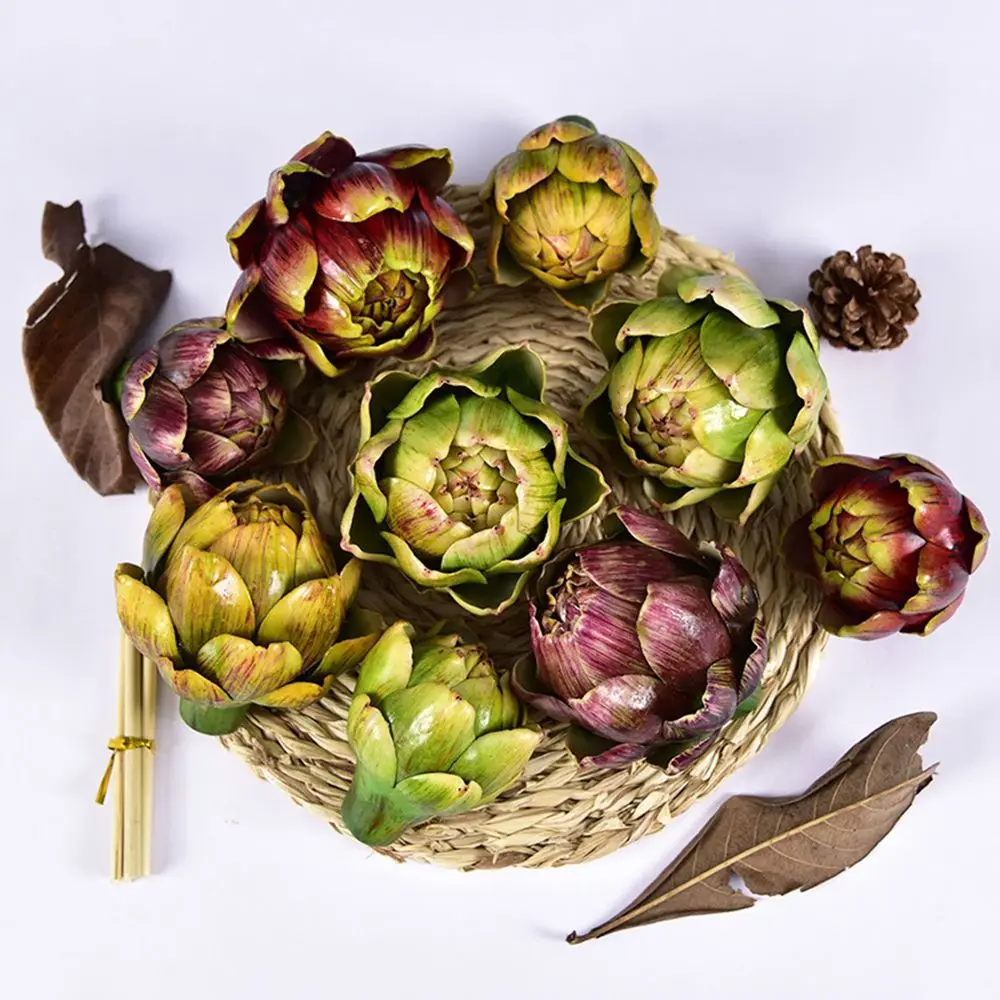 Large Artificial Artichoke Fake Vegetables and Fruits for Kitchen Decorations