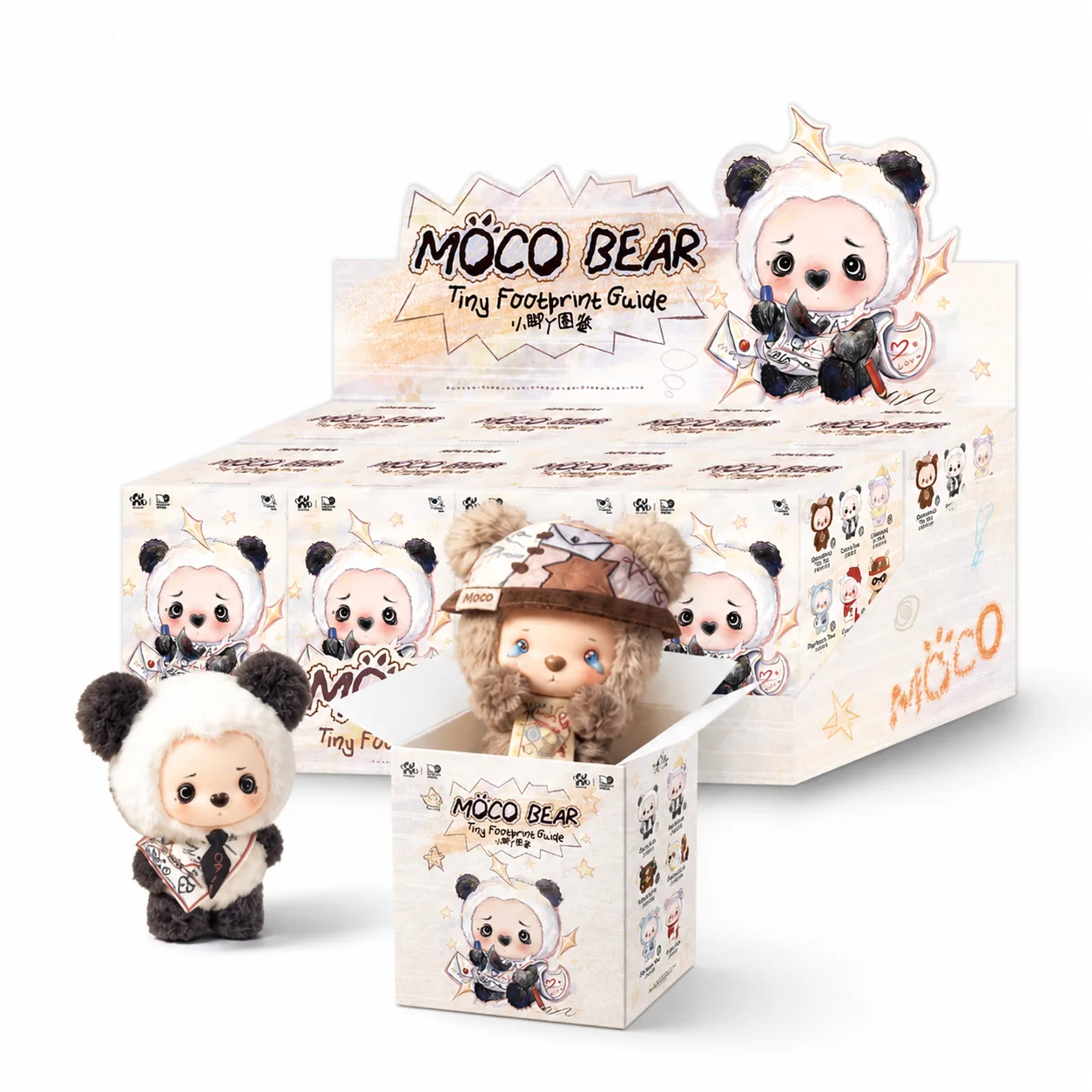 Faszinierende Moco Bear Blind Box Kawaii Puppe Schlüsselanhänger Niedliche Vinylfigur Hängedekoration Valentinstagsgeschenk für Sammler