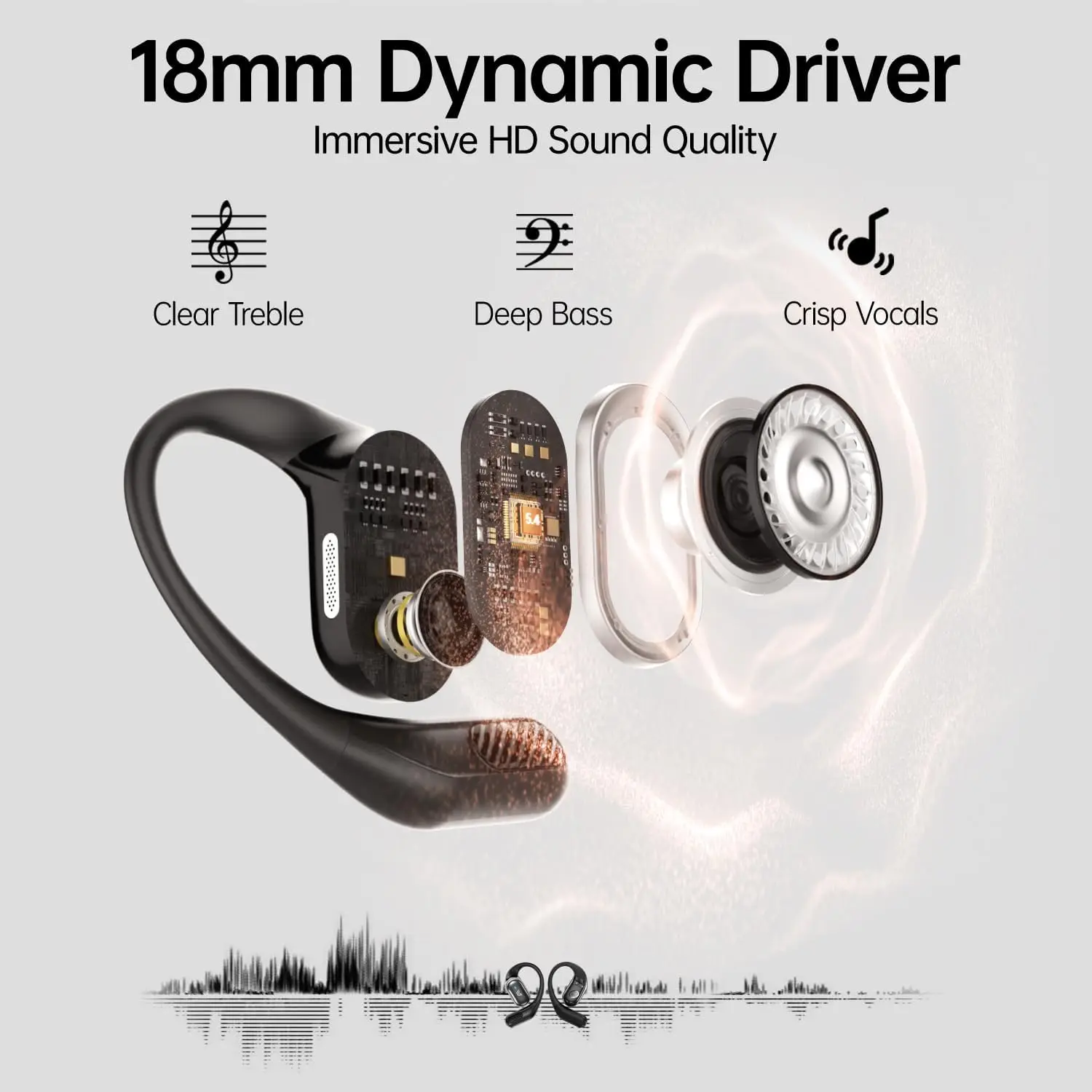 TWS Sports Earbuds Bluetooth 5.4 HIFI Bass Wireless Headphones LED Touch Hands-free Earphone Noise Cancelling Waterproof Headset