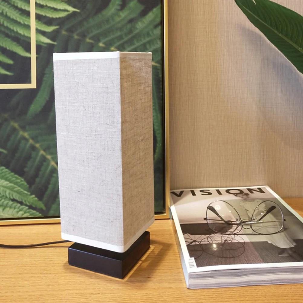 

E26 Table Lamp Cloth Shade Black Base Linen Fabric Bedroom Living Room Reading Home Use Small Size Durability Practical