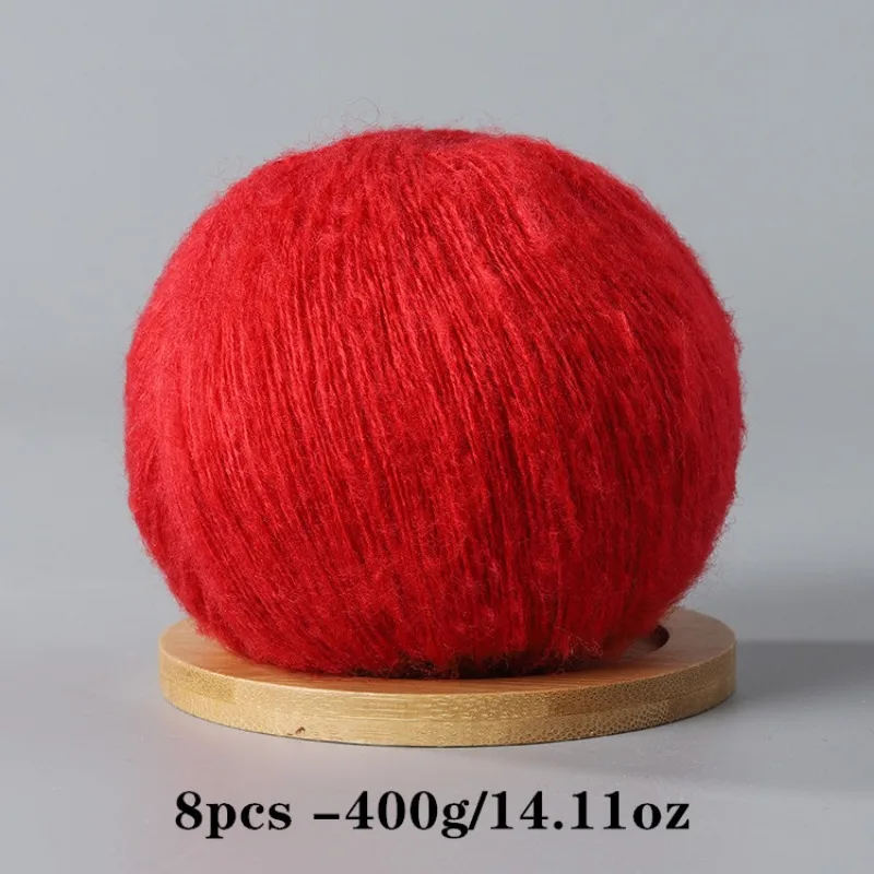 8 Stück 400 g Mohair-Garn zum Häkeln und Stricken, DIY-Haustierspielzeug, DIY-Handwerk, weich, bequem, hautfreundlich, Frühling und Sommer
