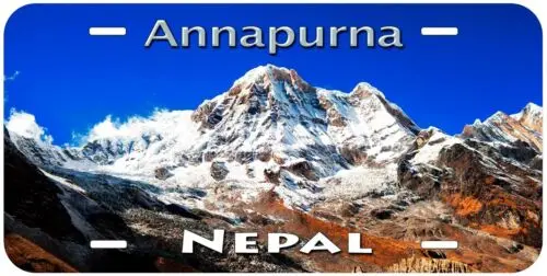 Annapurna Massif Nepal Novelty Car License Plate Aluminum