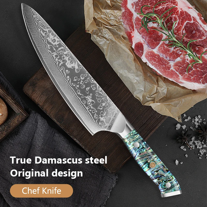 8 inch Professional Chef's Knife 67 Layer Damascus Steel Japanese VG10 Steel Core Super Sharp Meat Cleaver Kitchen Cooking Knife