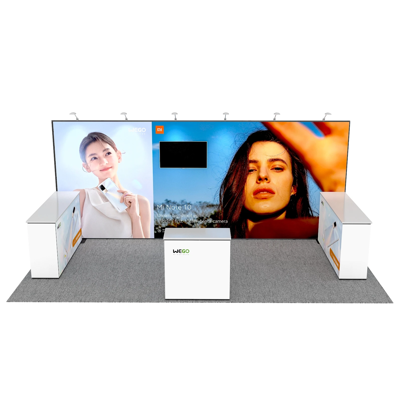 Modulare Messe von Luban, 10 x 20, einfache Einrichtung, Ausstellungsständer aus Aluminium