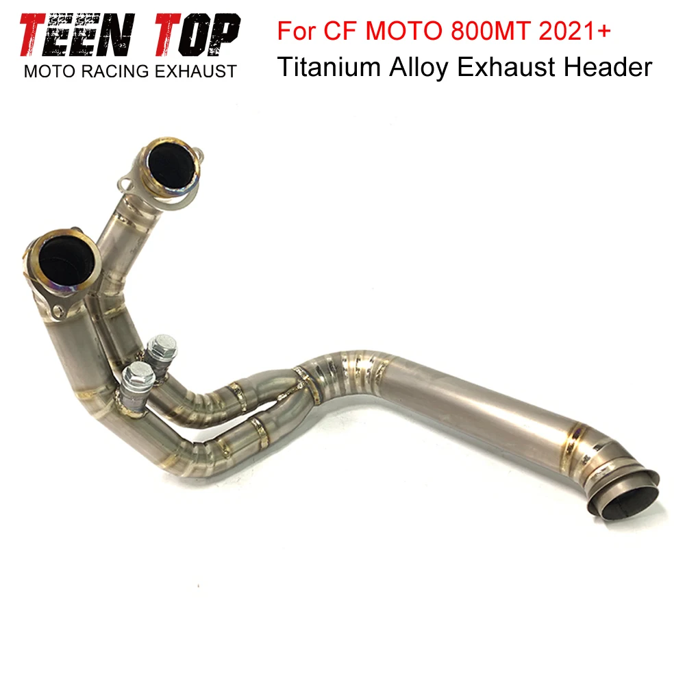 Motorcycle 800MT Full Exhaust Systems Titanium Alloy For CF MOTO 800 MT 2021+ Slip-on Exhaust Muffler Silencieux Connect Tube