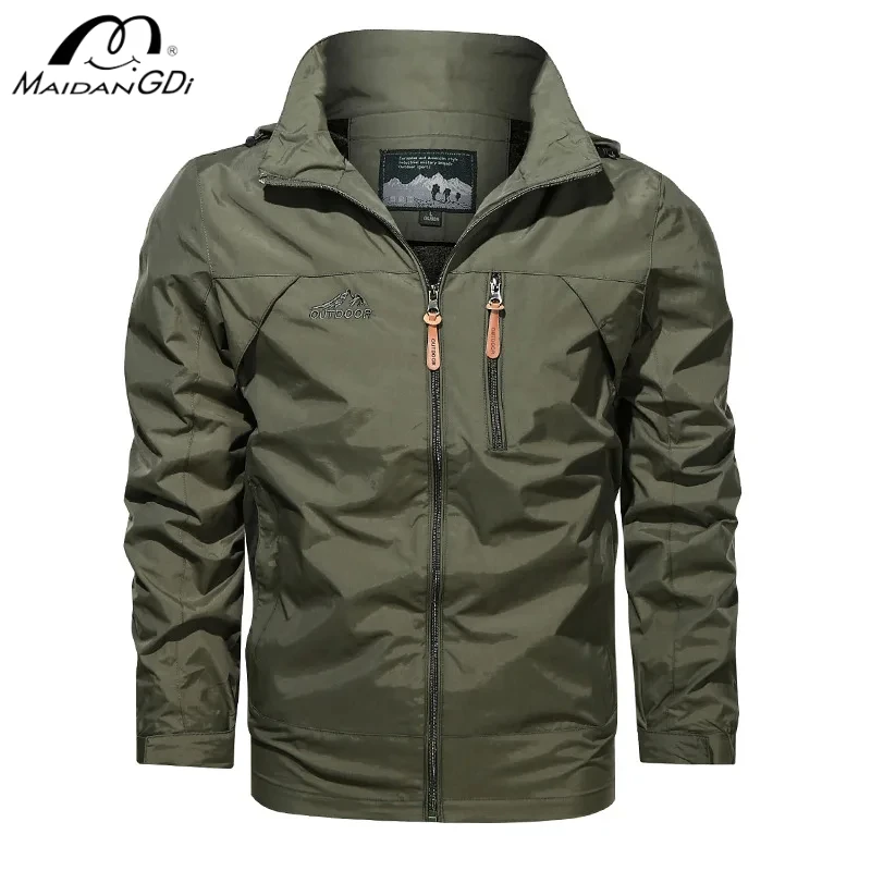 

MAIDANGDI Men's Sports Jacket Men 2024 Autumn Winter New Item Solid Color Casual Windproof Waterproof Winter Assault Jacket