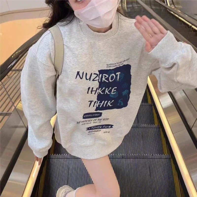 

Sweatshirts Women 4 Colors Letter Students Harajuku Personality O-neck Loose Leisure Streetwear All-match Young Simple Unisex