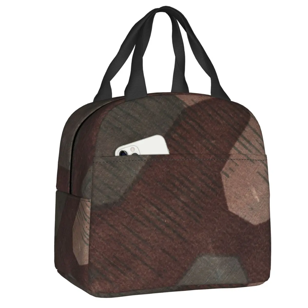 Custom Splintertarn German Camouflage Insulated Lunch Bag Camping Travel Tactical Camo Waterproof Thermal Cooler Bento Box Women