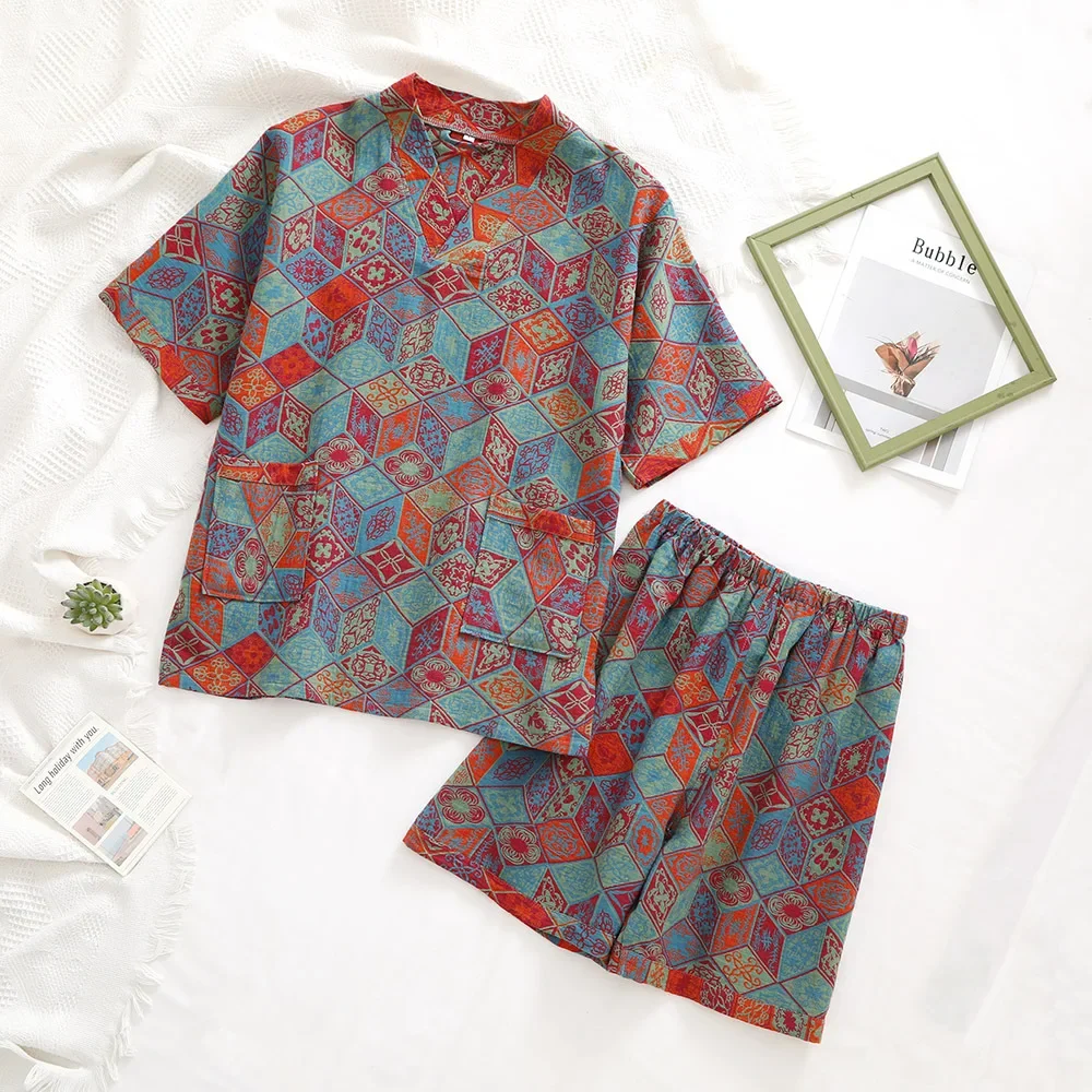 Cotton Double Yarn Jacquard Sauna Yukata Robe Sweat Steam Apparel For Massage Sauna Couple Bath Hotel Physiotherapy
