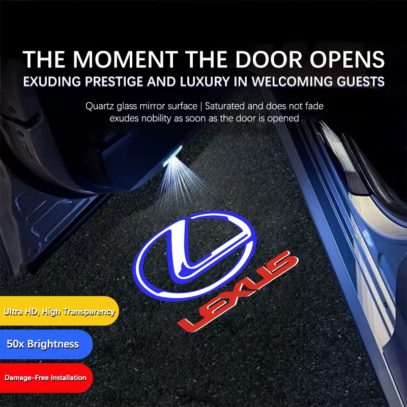 

For Lexus ES RX GX LS LX IS GS RC UX ES250 RX300 LX570 LS500 LED Car Door Logo Projector Ghost Shadow Welcome Light Accessories