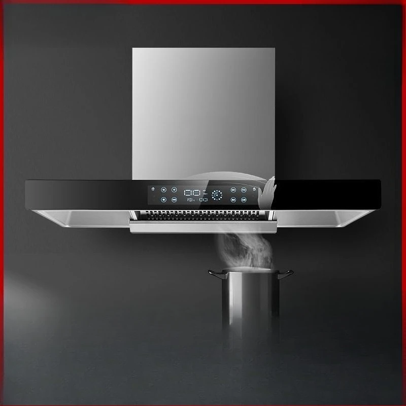 

Kitchen large suction automatic cleaning t-type range hood European machine