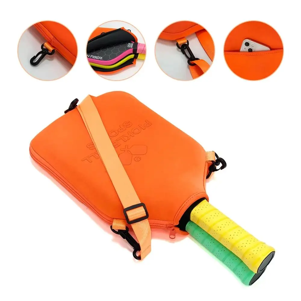 Neoprene Pickleball Racket Crossbody Bag Waterproof with Shoulder Strap Protective Paddle Sleeve Drop-Proof