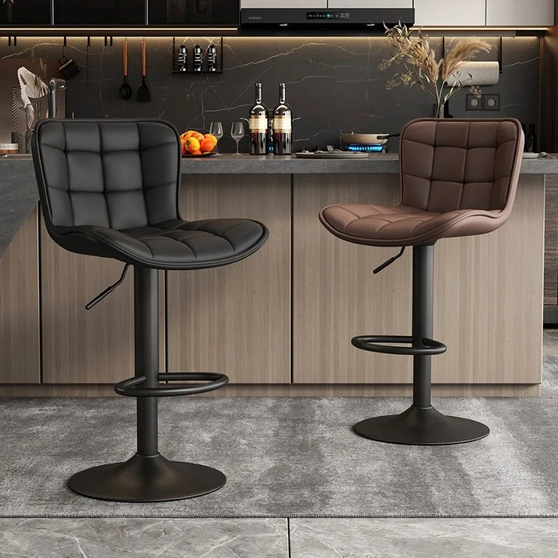 

Metal Relaxing High Bar Chair Upholstered Swivel Counter Bar Chair Nordic Modern Luxury Chaise De Bar Cuisine Hotel Furniture