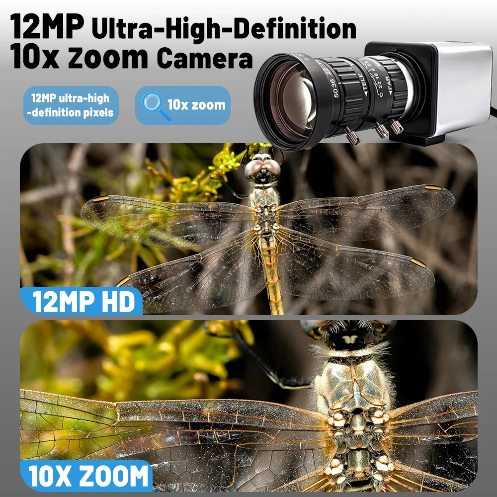 Caméra IP 3840x3104 4K 12MP, objectif Varifocal manuel 1/2.49 pouces CMOS H.265 Onvif Ai, détection de visage/mouvement, application AC18Pro, Webcam POE RJ45