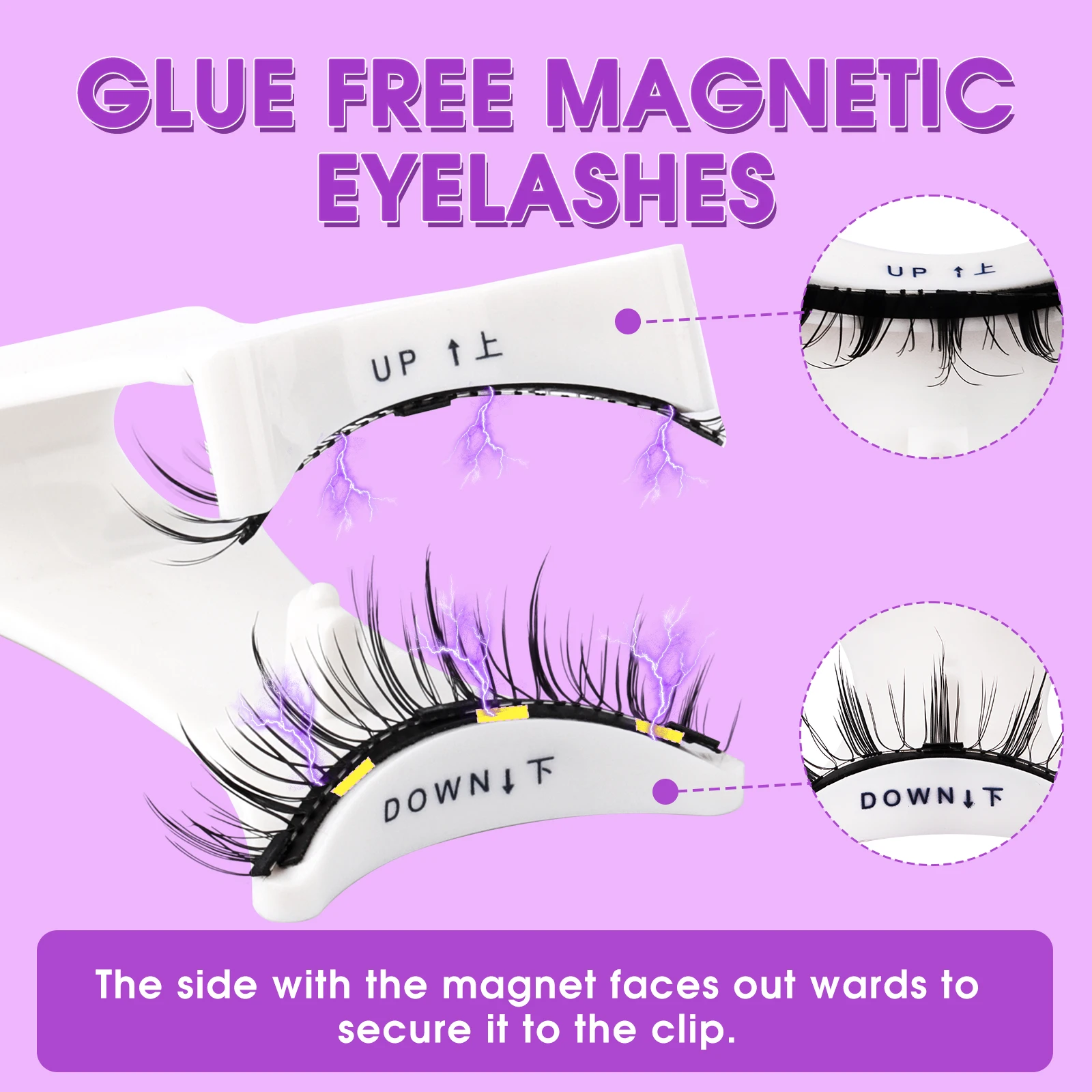 Wendy Lashes Cílios Magnéticos 2 Pares de Cílios de Vison 3D Feitos à Mão Conjunto de Cílios Postiços Reutilizáveis Natural Longo Maquiagem de Cílios Postiços
