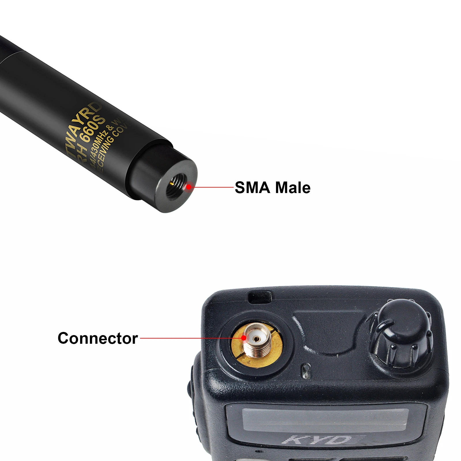 Dual Band 144/430MHz High Gain Telescopic Antenna SMA-Male Walkie Talkie Antenna for YAESU VX-6R WOUXUN Kenwood Two Way Radio