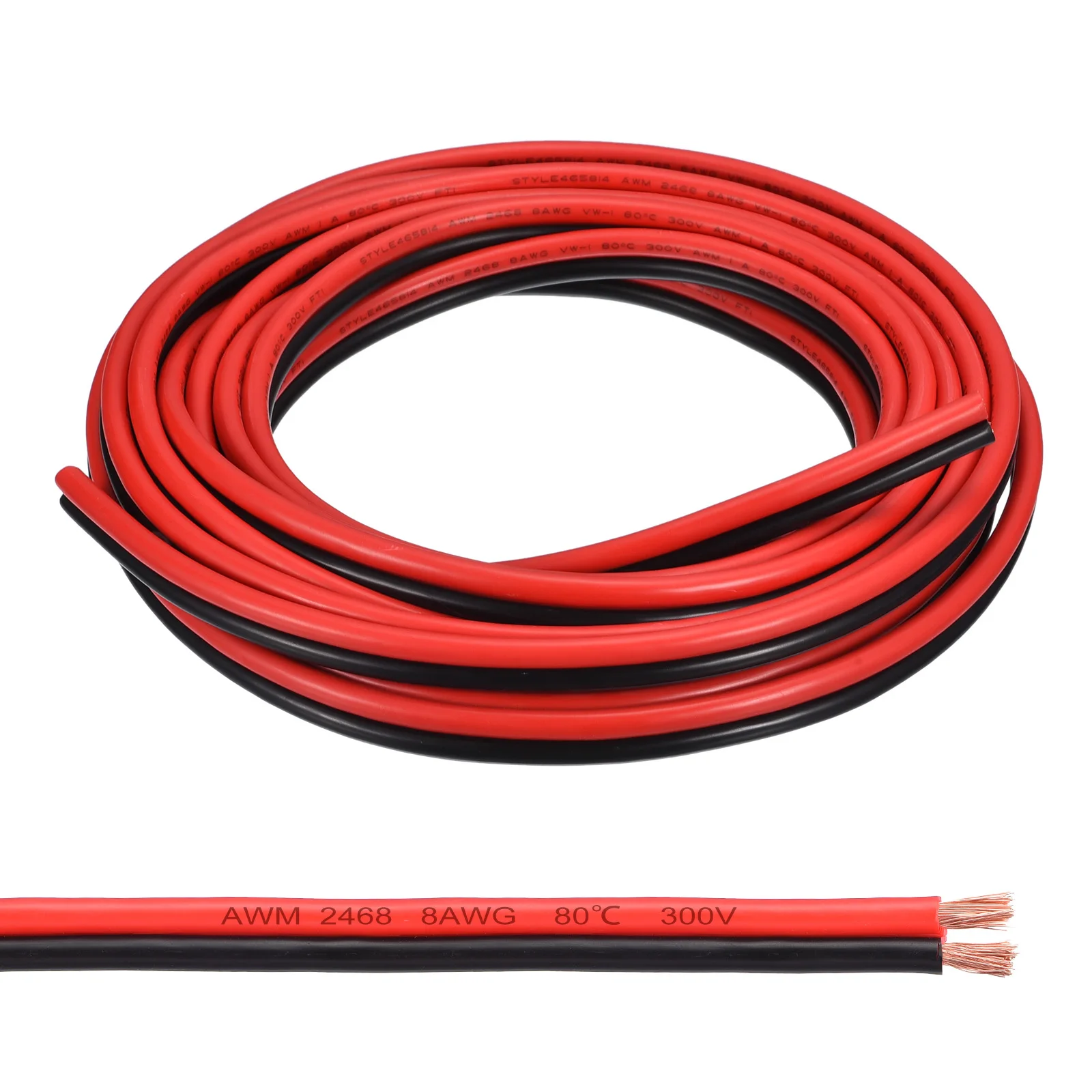 

3/6/15Meter 2Pin Electric Cable 8/10/12AWG 2468 Electrical Wire PVC Cord Copper Red Black Cable for LED Strip Lights Solar Panel