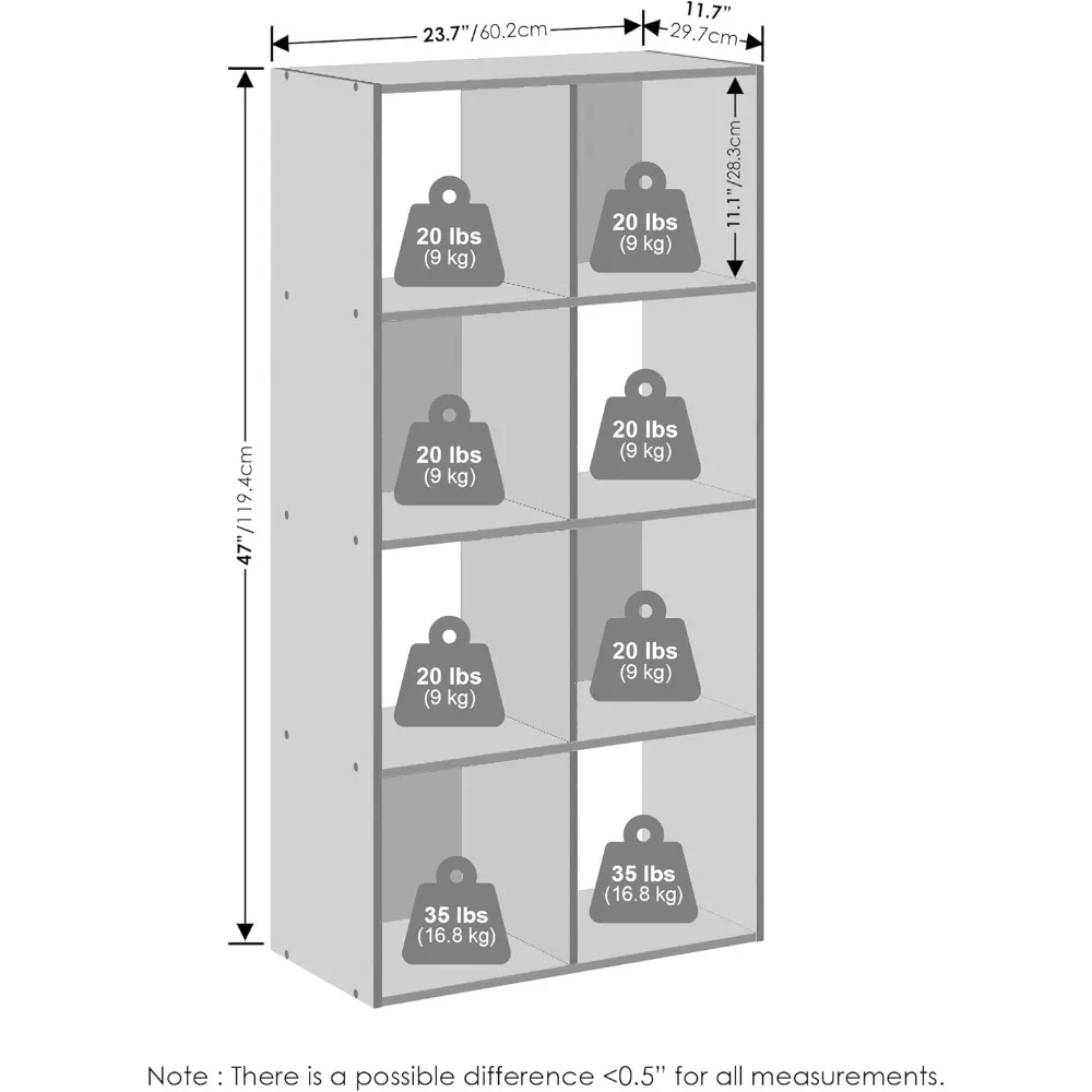 Cubic Storage Cabinet, Bookcase, Bookshelf, 8-Cube, White