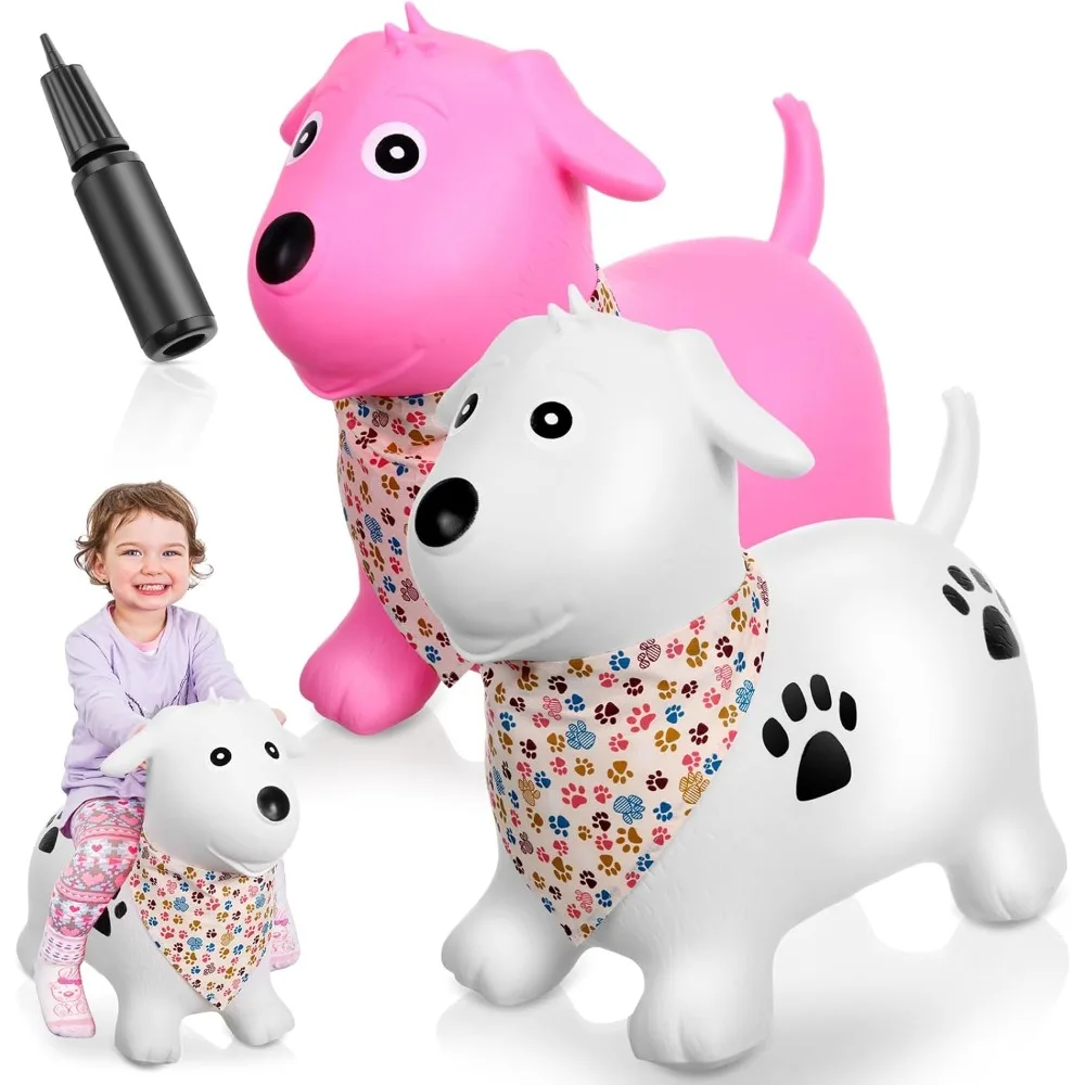 Bouncy Dog Hopper, Inflatable Bouncing Horse Hopper Toys,  Jumping Ride on Hopping Bounce Dogs, Rubber Bouncing Gift for Infant