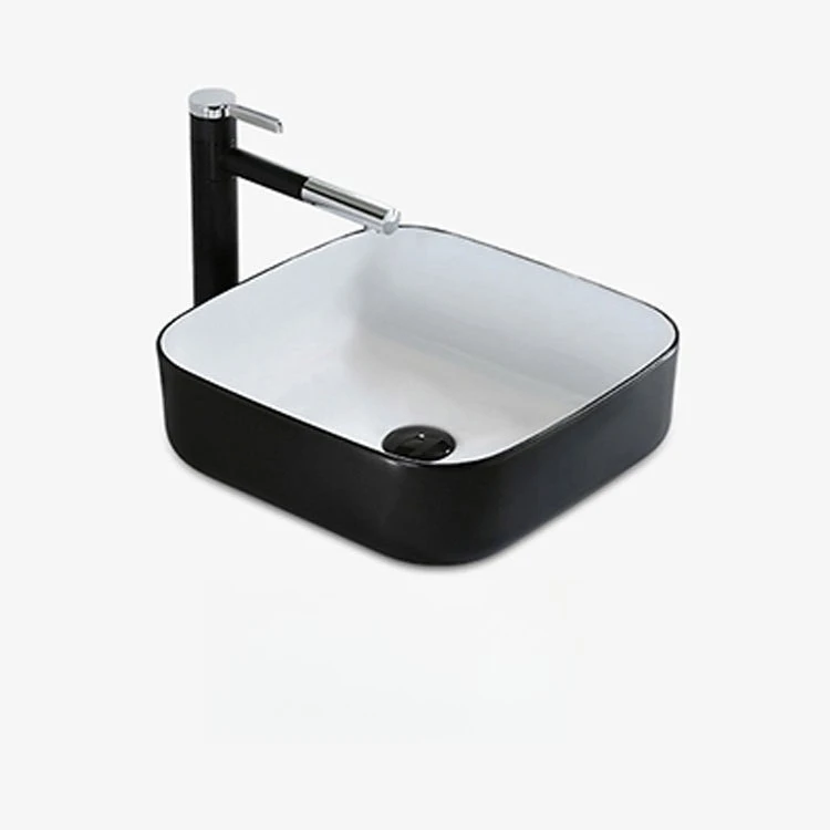 Black and white ceramic table wash basin household bathroom balcony laundry pool integrated basin