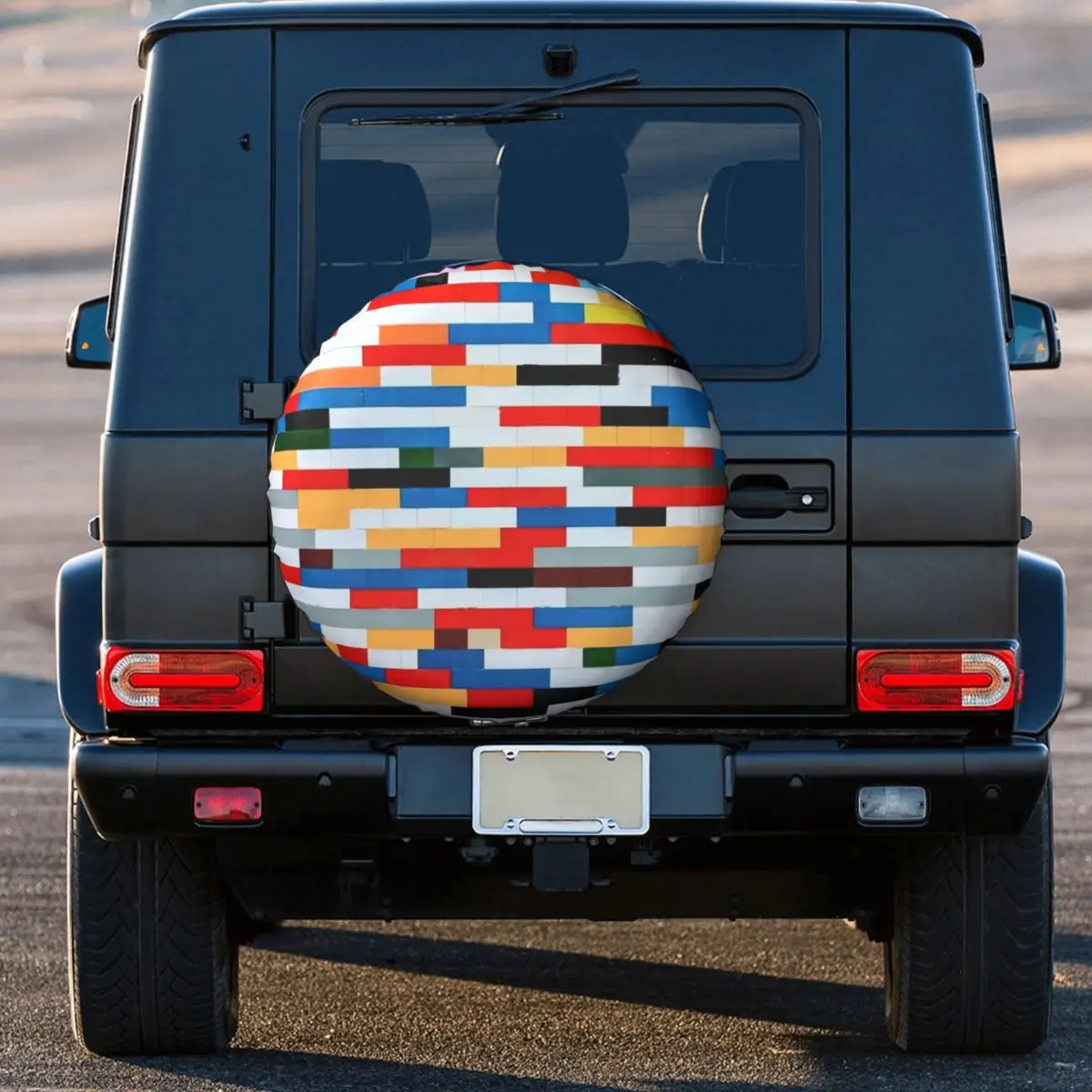 Custom Mondrian Minimalist Style Spare Tire Cover for Car Trailer 4x4 Wheel Protector Covers 14